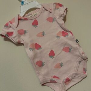 Charming Pink Strawberry Kids Bodysuit
